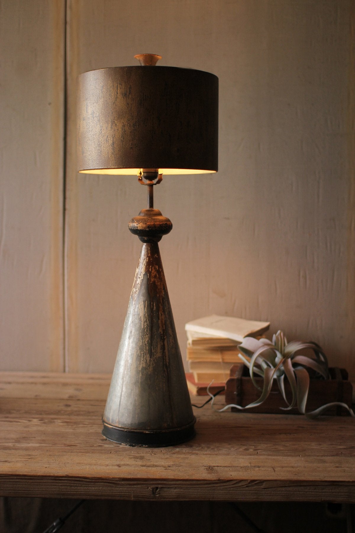 Kalalou Table Lamp With Metal Bases And Shade