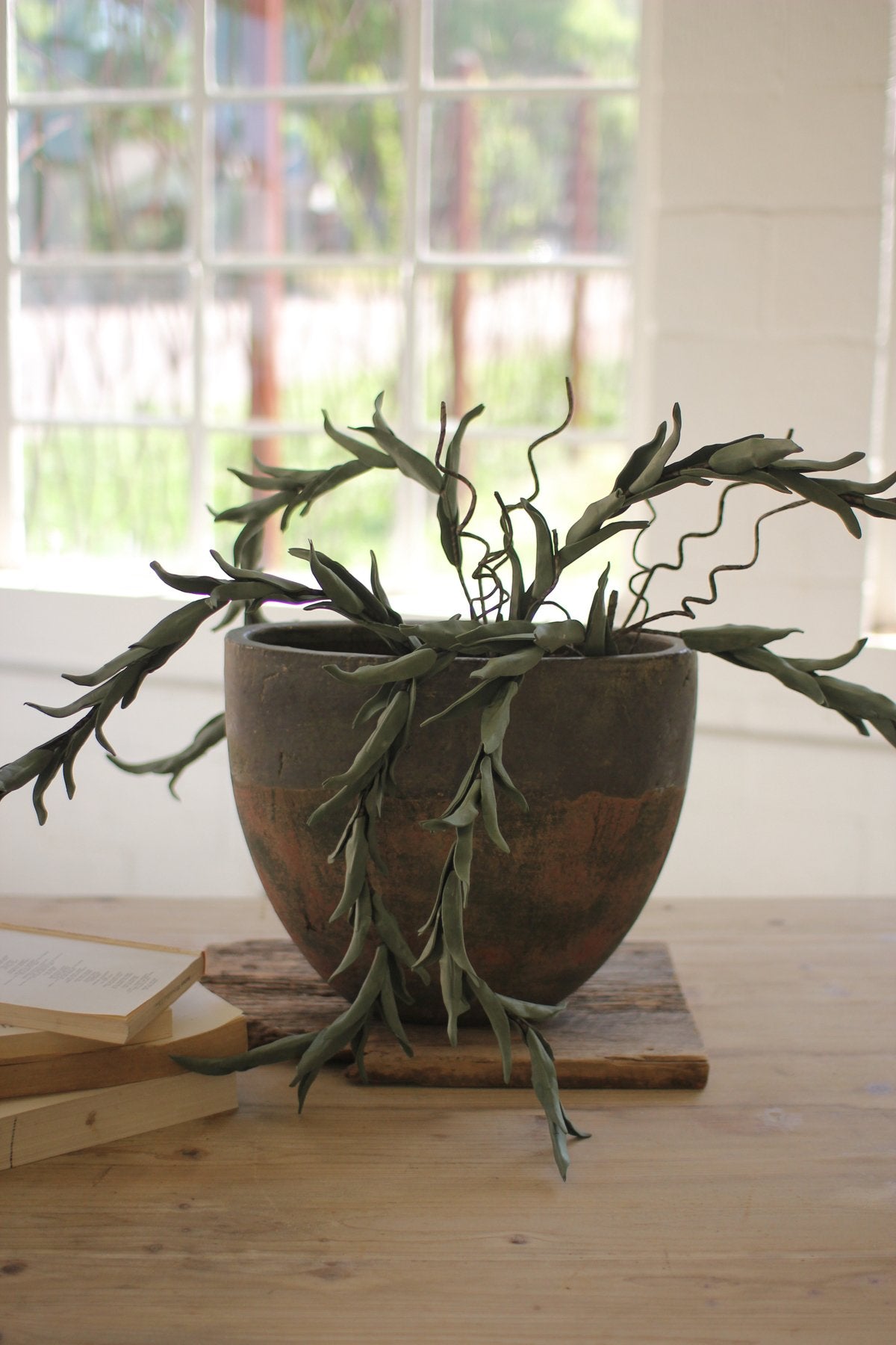 Kalalou Rustic Clay Bowl Planters