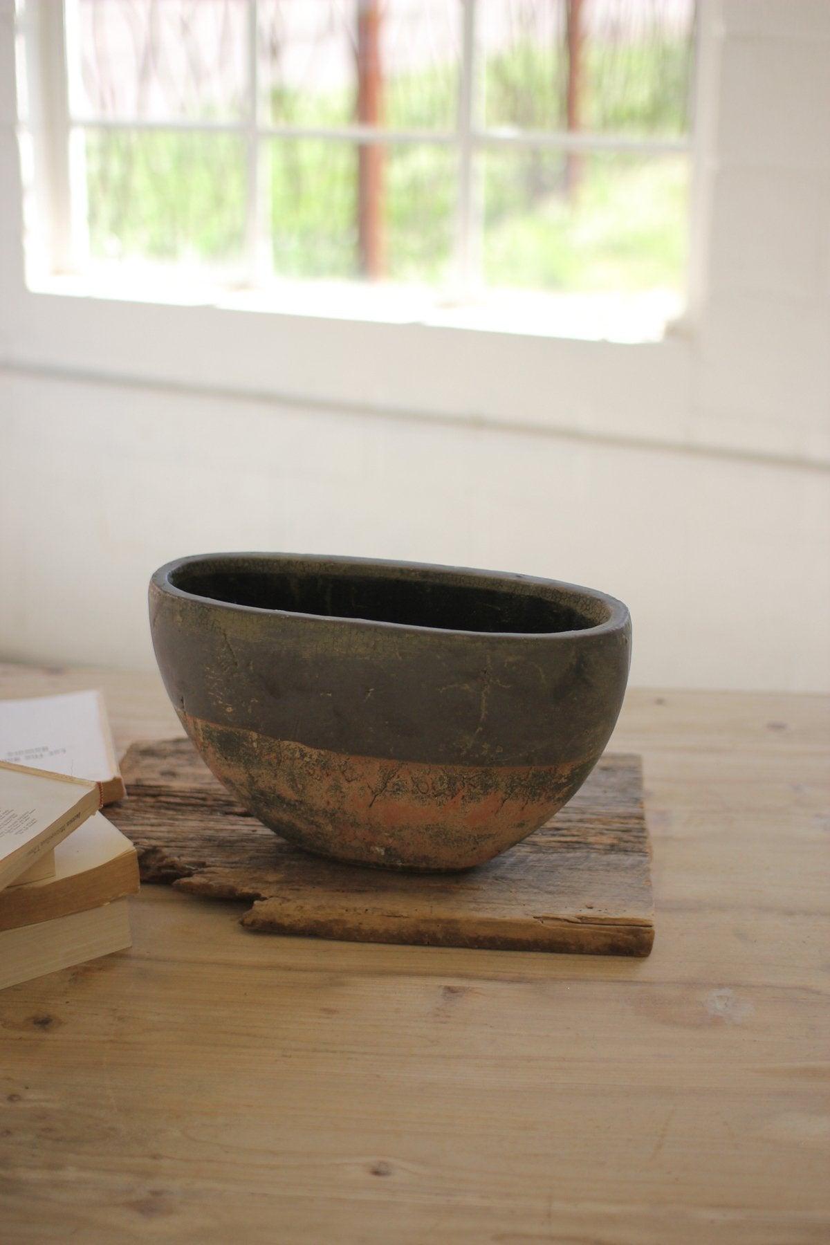 Kalalou Rustic Clay Bowl Planters