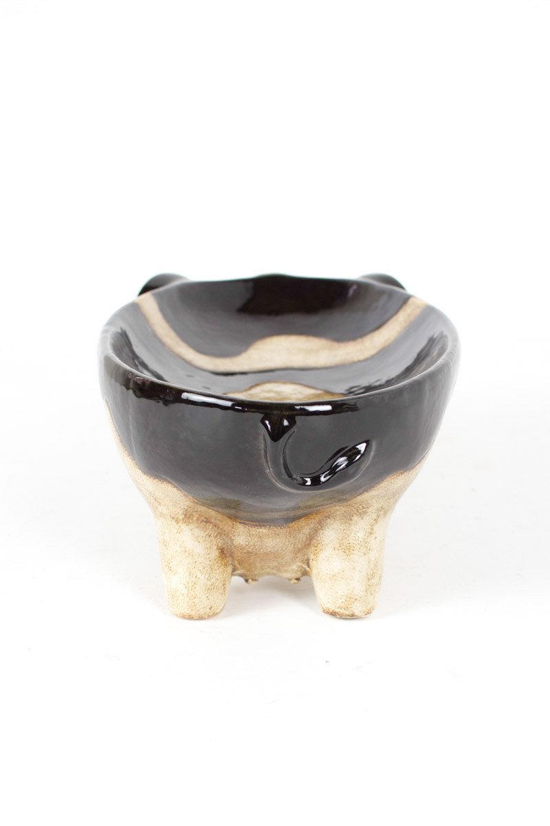 Kalalou Ceramic Black & White Cow Bowl