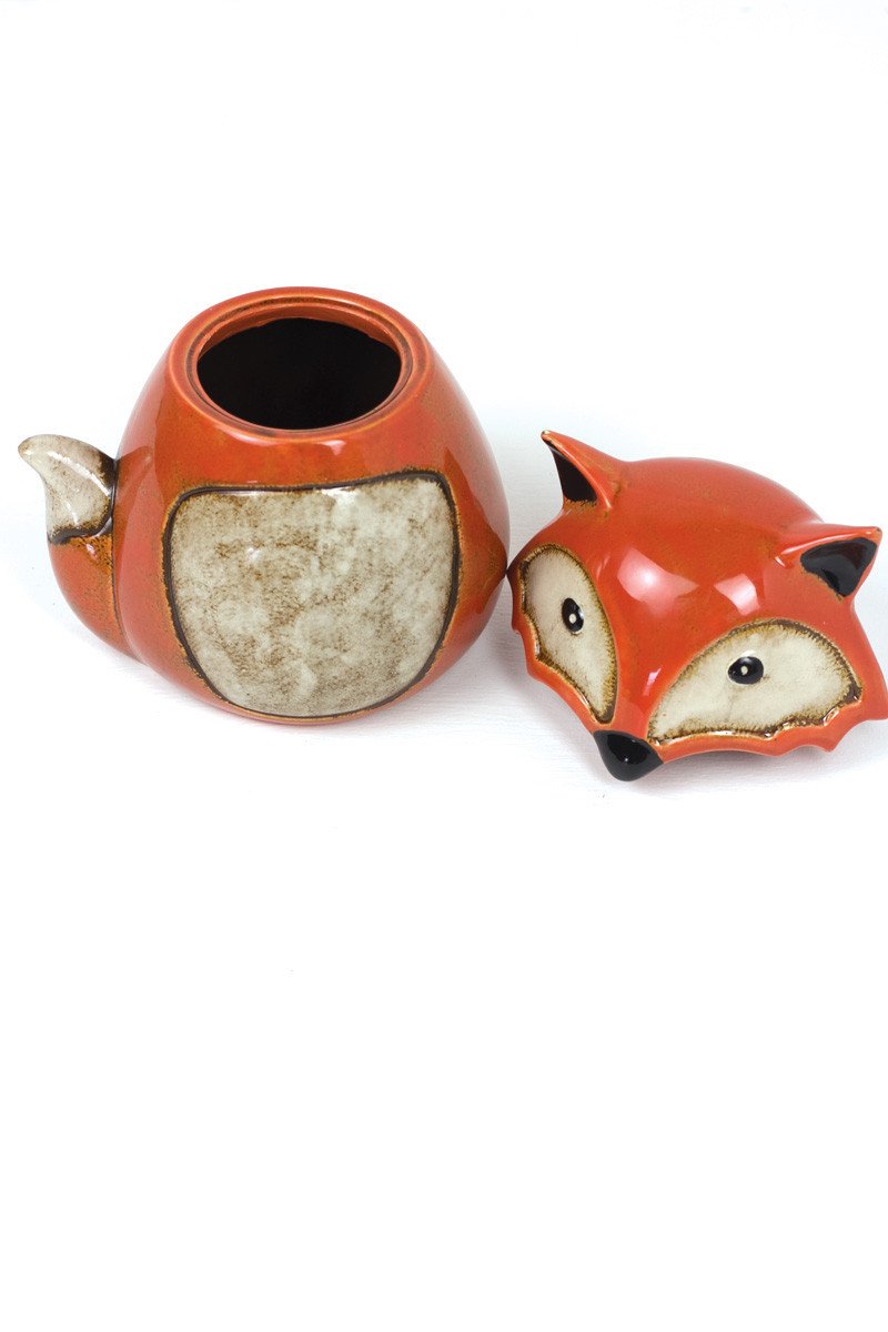 Kalalou Ceramic Fox Canister