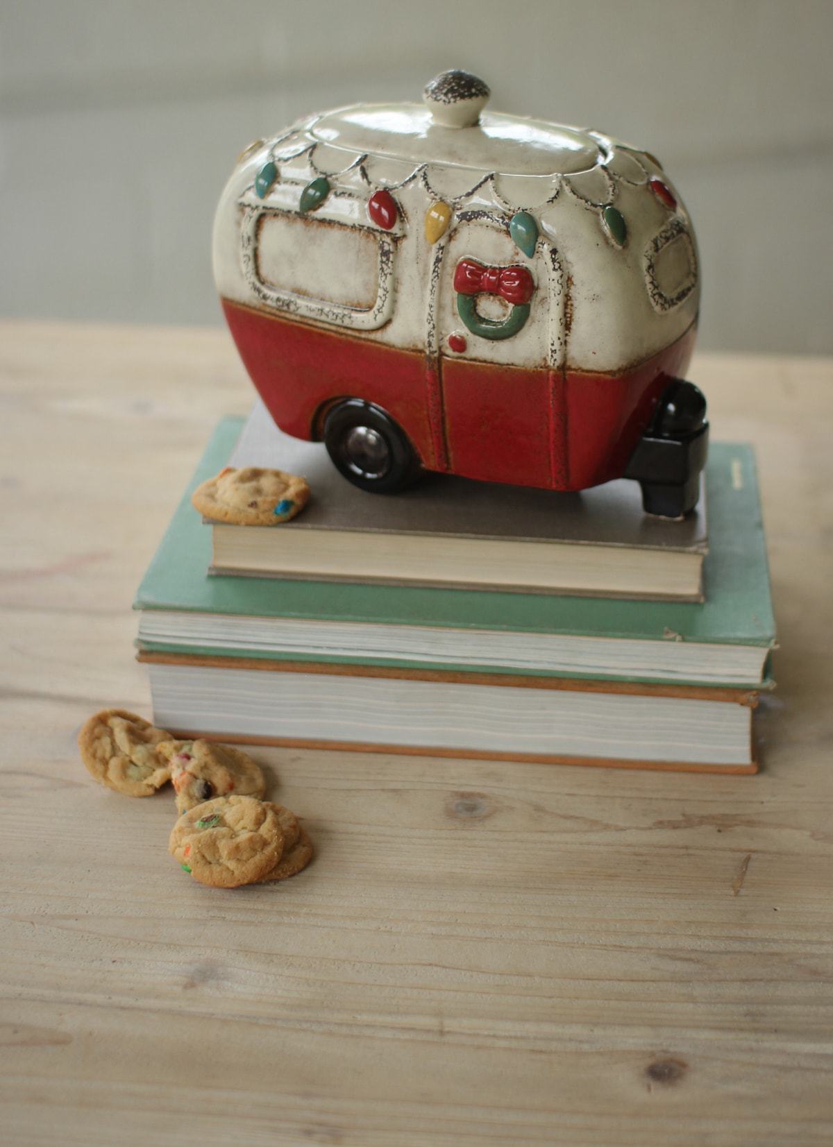Kalalou Ceramic Christmas Camper Canister