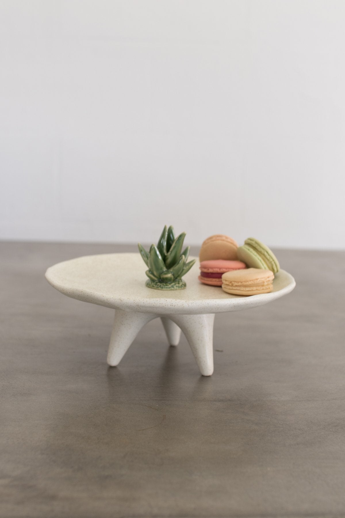 Kalalou Round Ceramic Display Platters With  Agave Detail
