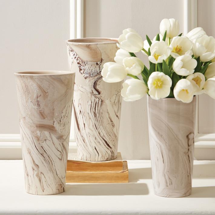 Tozai Home S/3 Tapered Marbleized Vases