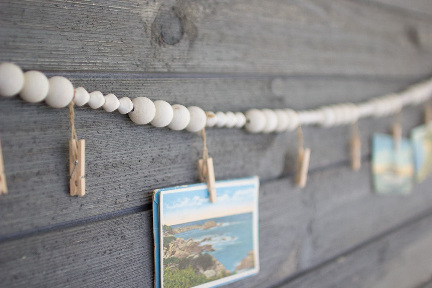 Kalalou Wooden Garland With Clothes Pin - Set of 4