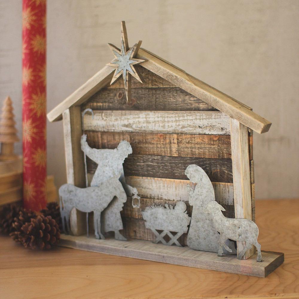 Kalalou Wood And Metal Nativity