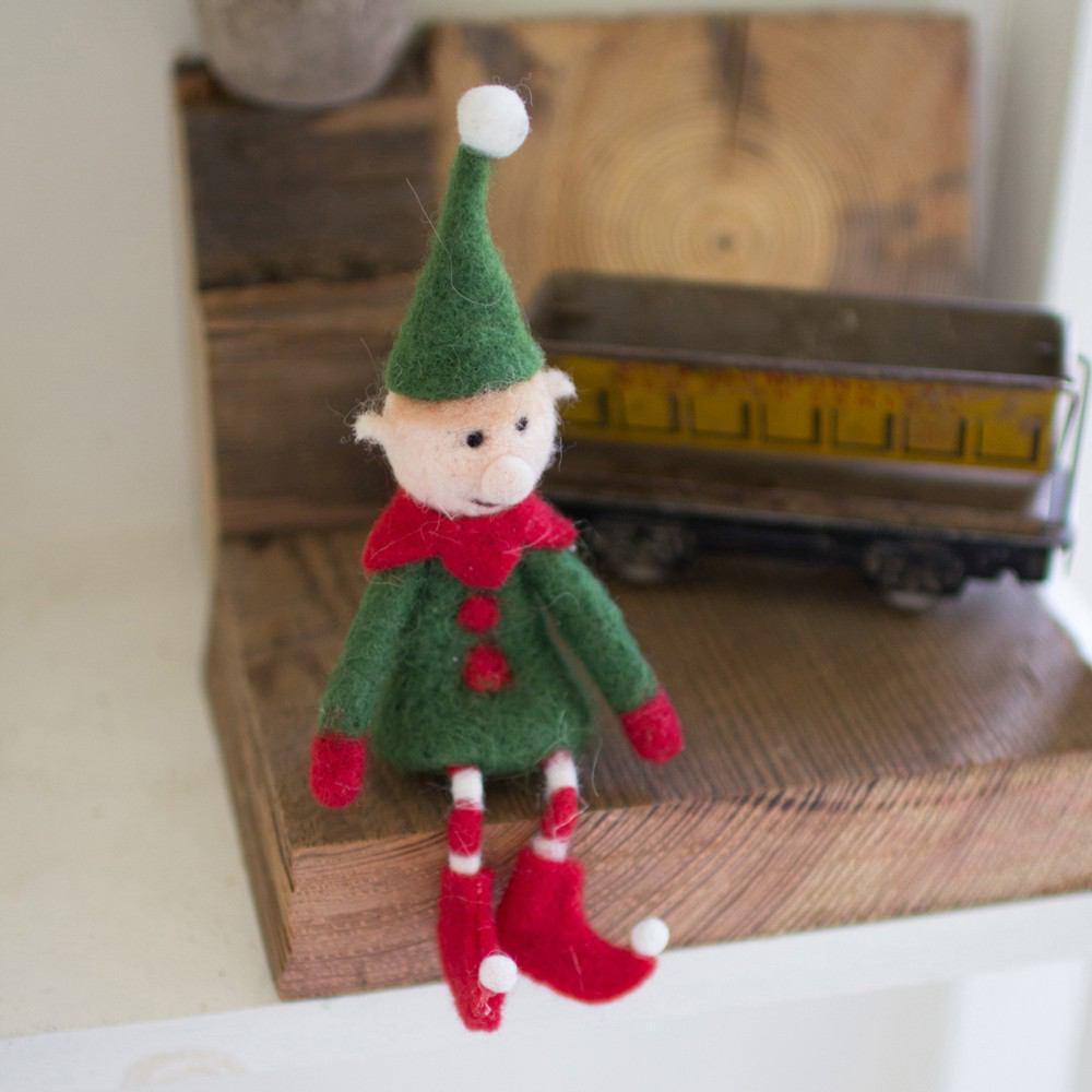 Kalalou Felt Elf Shelf Sitter - Set Of 4