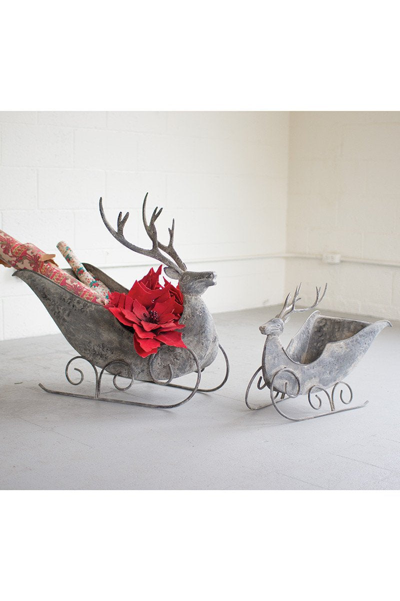 Kalalou Set Of 2 Deer Sleighs