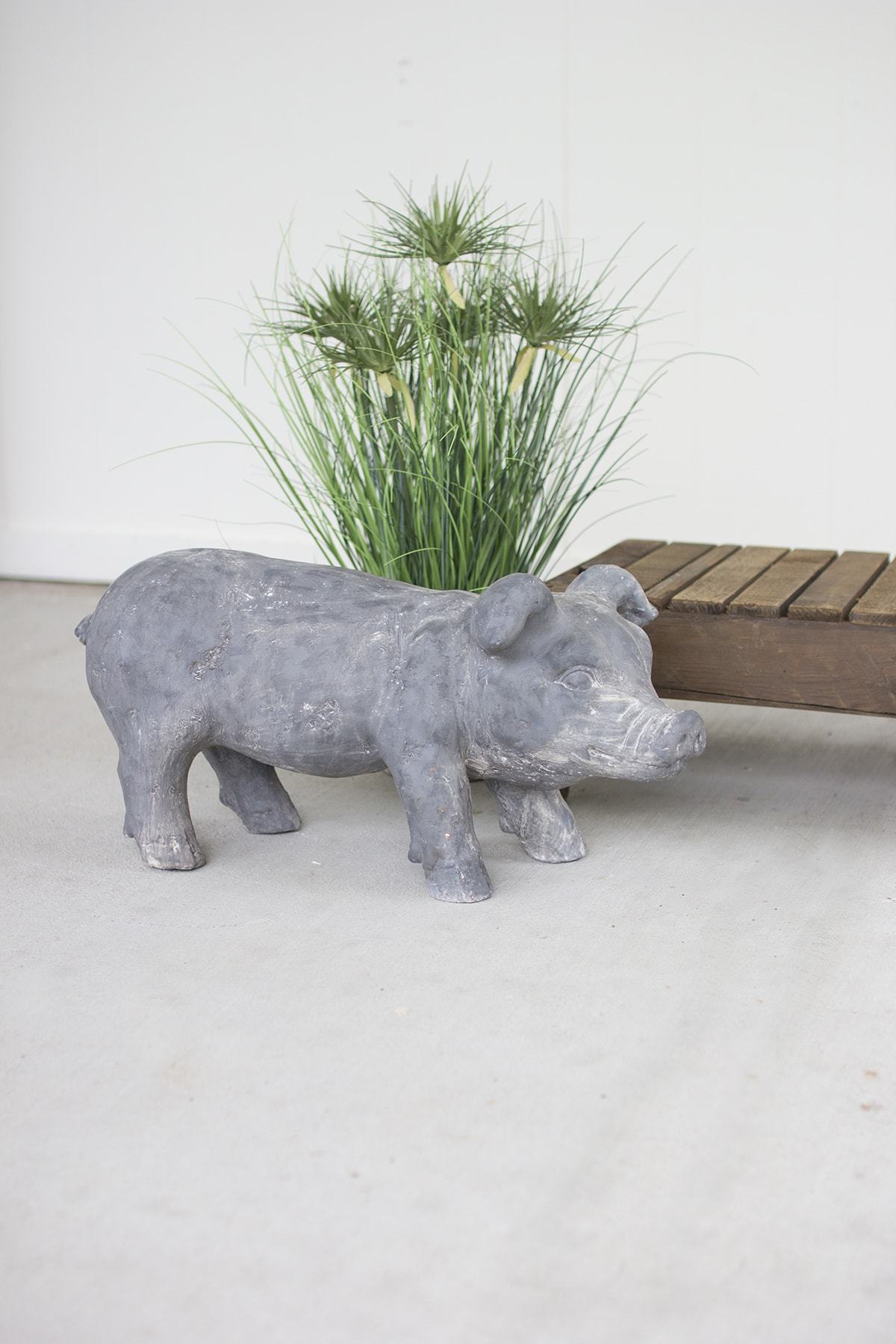 Kalalou Faux Stone Pig
