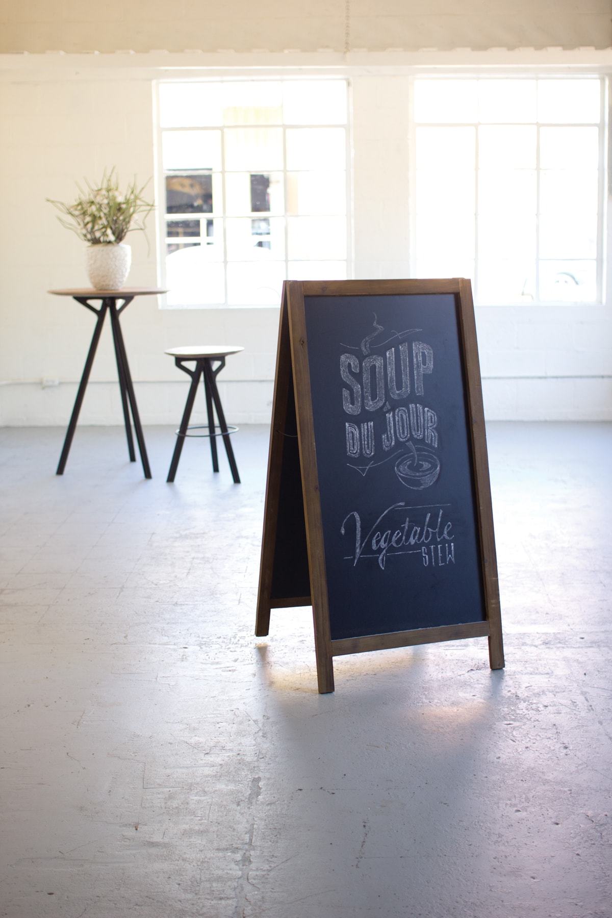 Kalalou Large Wooden Sandwich Chalk Board