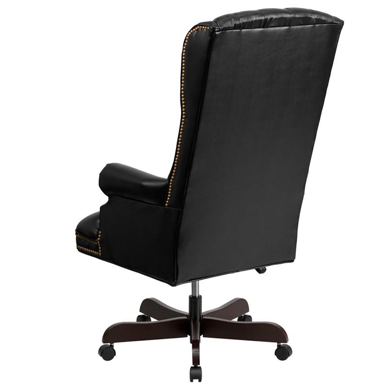 Flash Furniture High Back Traditional Tufted Black Leather Executive Swivel Office Chair