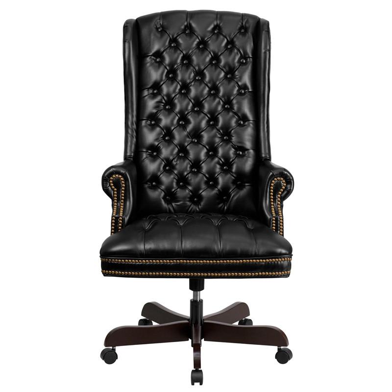 Flash Furniture High Back Traditional Tufted Black Leather Executive Swivel Office Chair