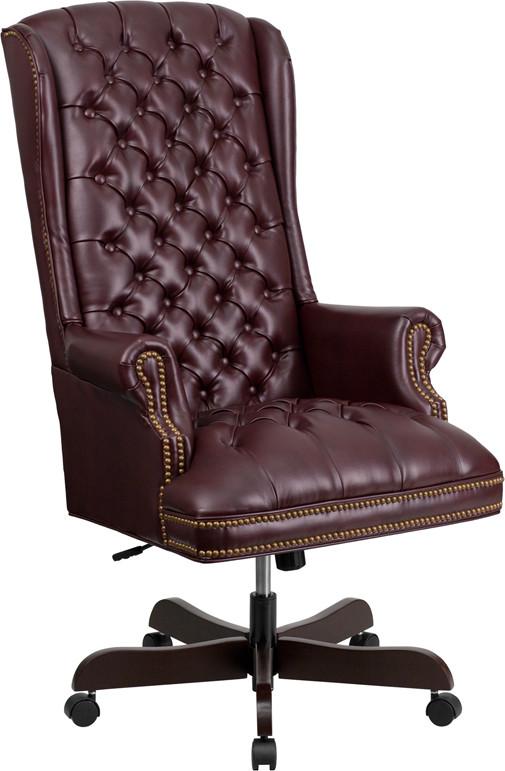 Flash Furniture High Back Traditional Tufted Burgundy Leather Executive Swivel Office Chair