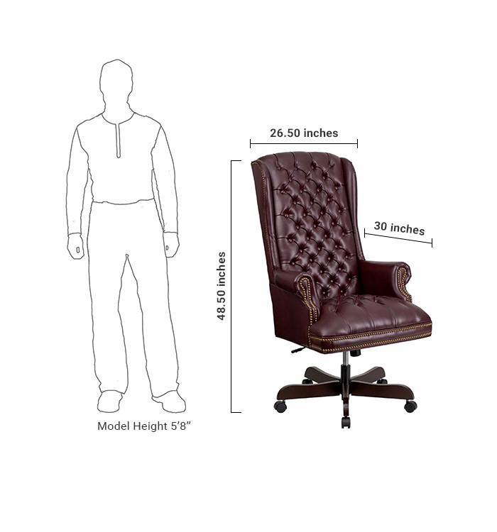 Flash Furniture High Back Traditional Tufted Burgundy Leather Executive Swivel Office Chair