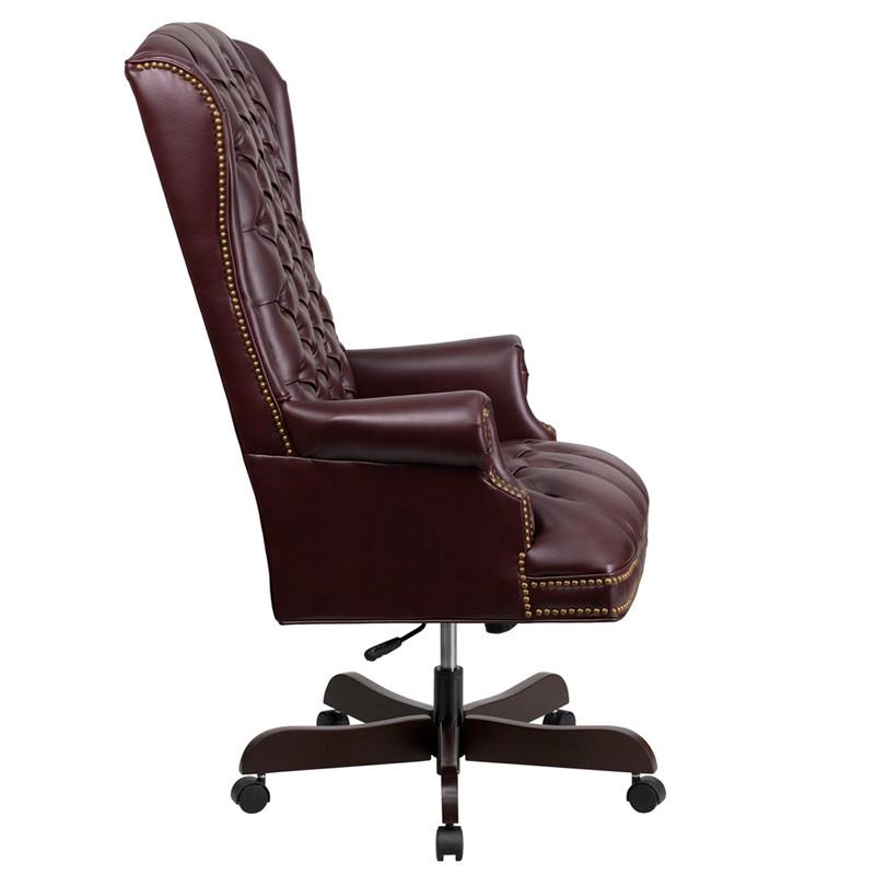 Flash Furniture High Back Traditional Tufted Burgundy Leather Executive Swivel Office Chair