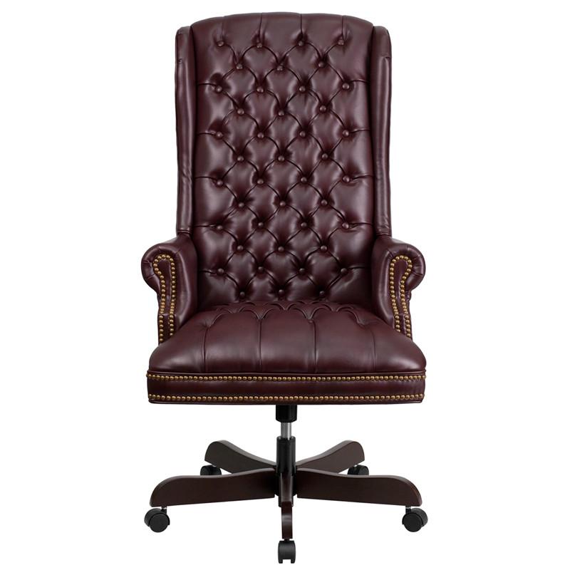 Flash Furniture High Back Traditional Tufted Burgundy Leather Executive Swivel Office Chair