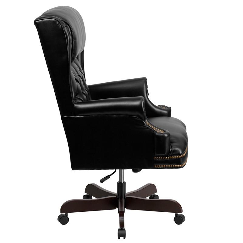 Flash Furniture High Back Traditional Tufted Black Leather Executive Swivel Office Chair
