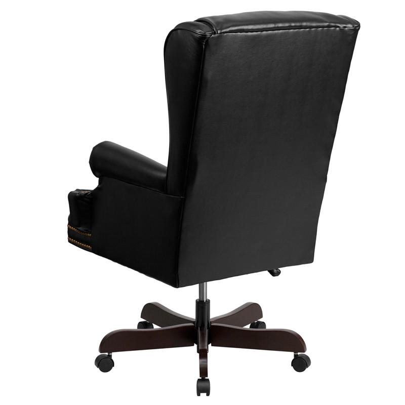 Flash Furniture High Back Traditional Tufted Black Leather Executive Swivel Office Chair