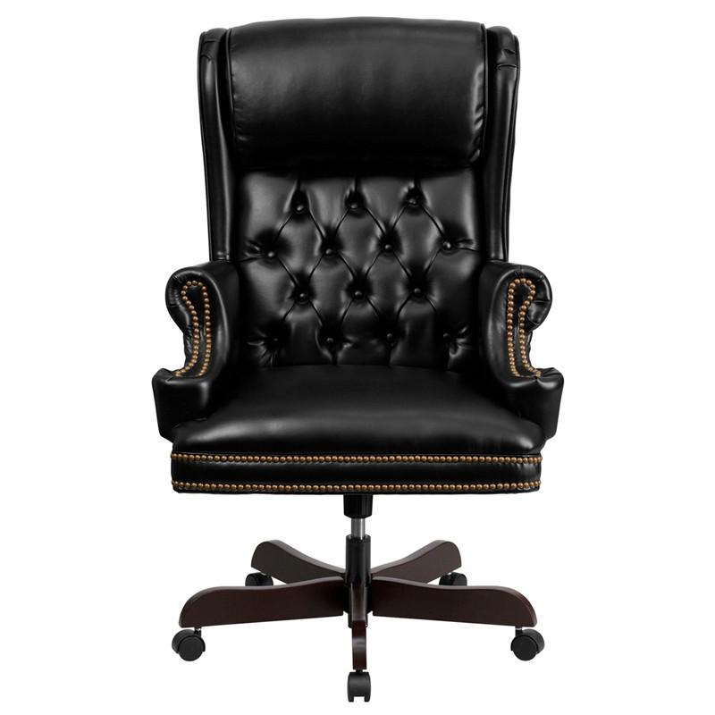 Flash Furniture High Back Traditional Tufted Black Leather Executive Swivel Office Chair