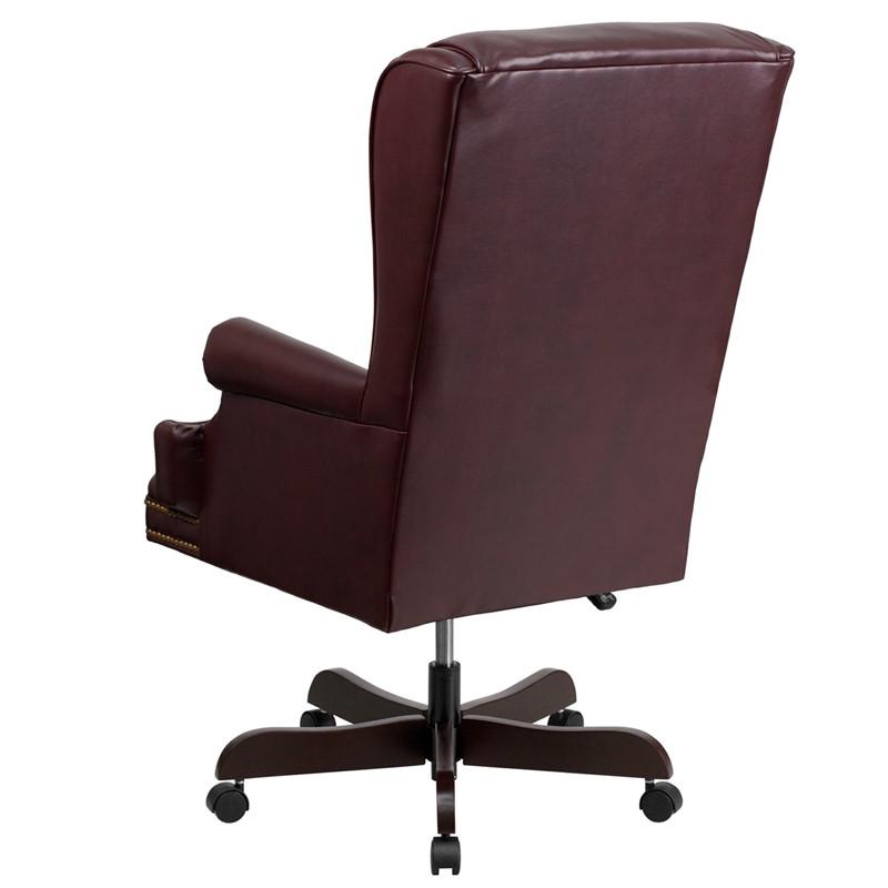 Flash Furniture High Back Traditional Tufted Burgundy Leather Executive Swivel Office Chair