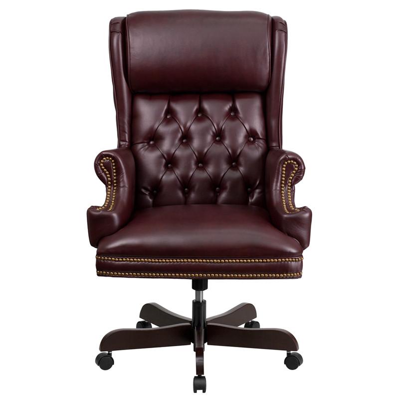 Flash Furniture High Back Traditional Tufted Burgundy Leather Executive Swivel Office Chair
