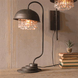 Kalalou Metal Dome Table Lamp With Gems Detail