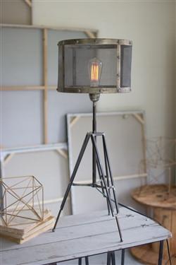 Kalalou Table Lamp With Wire Mesh Shade
