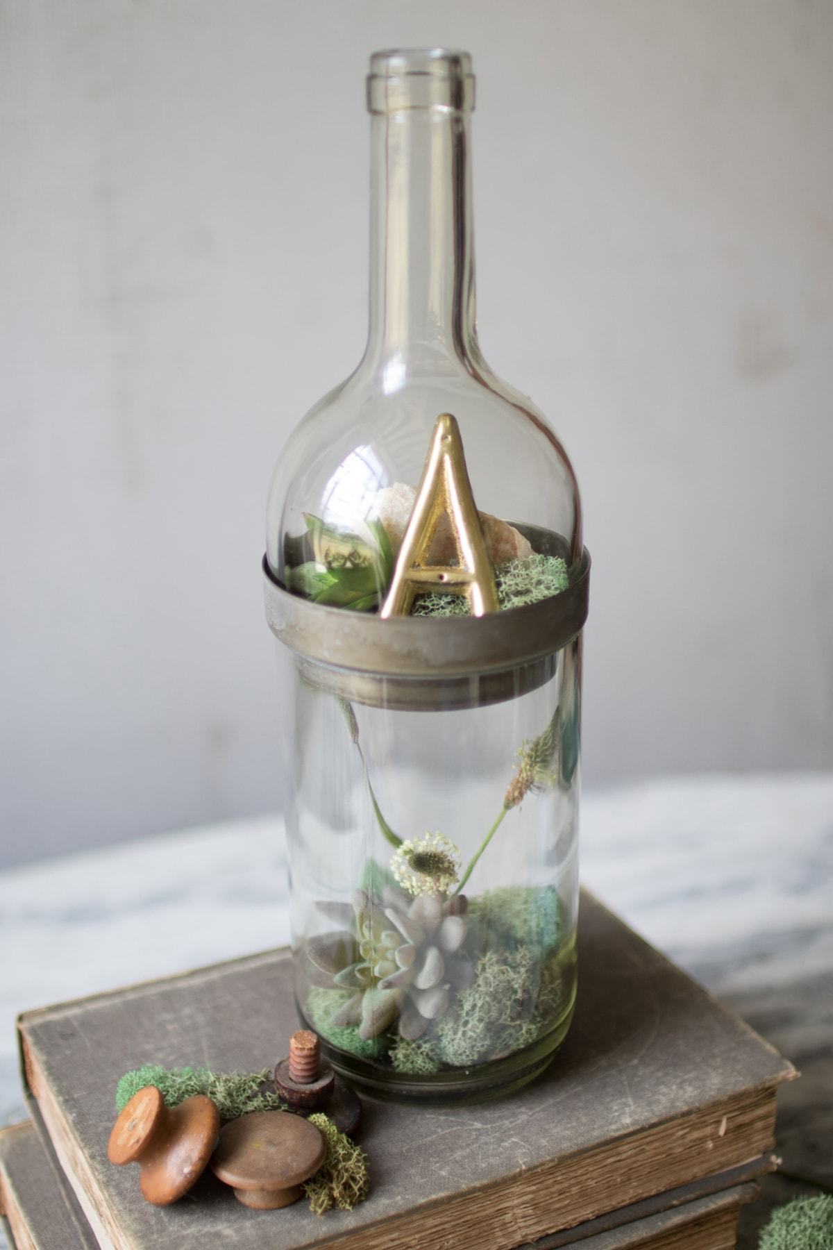 Kalalou Wine Bottle Terrarium