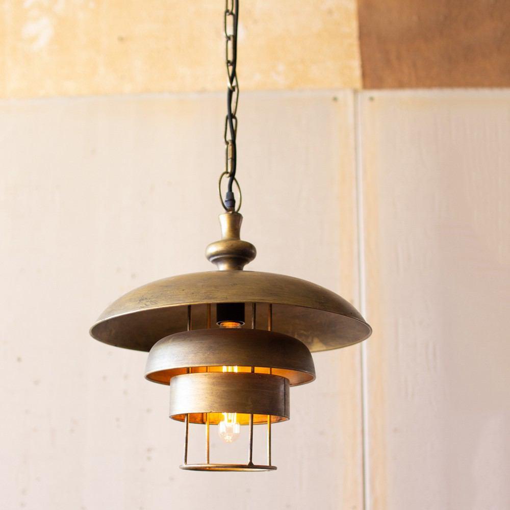 Kalalou Metal Pendant Lamp With Dome Shade