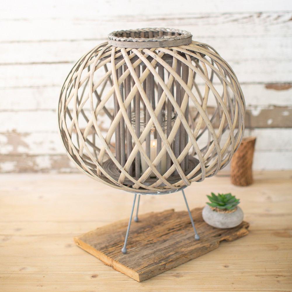 Kalalou Grey Willow Lanterns With Legs
