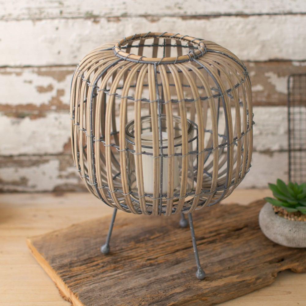 Kalalou Oval Willow Lanterns On A Stand