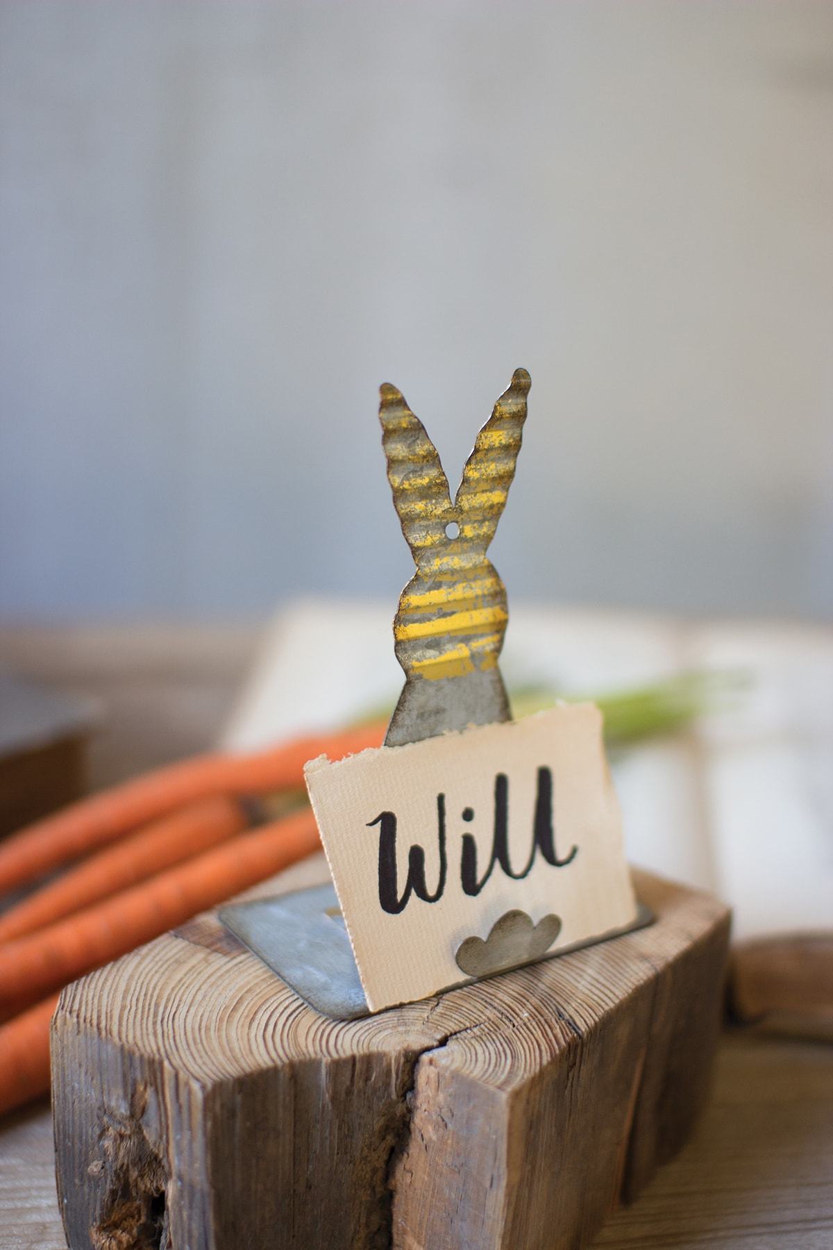 Kalalou Metal Rabbit Card Holder (Set Of 6)