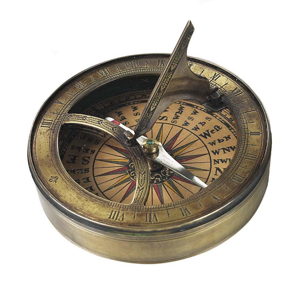 18th C. Sundial & Compass - No Lid By Authentic Models