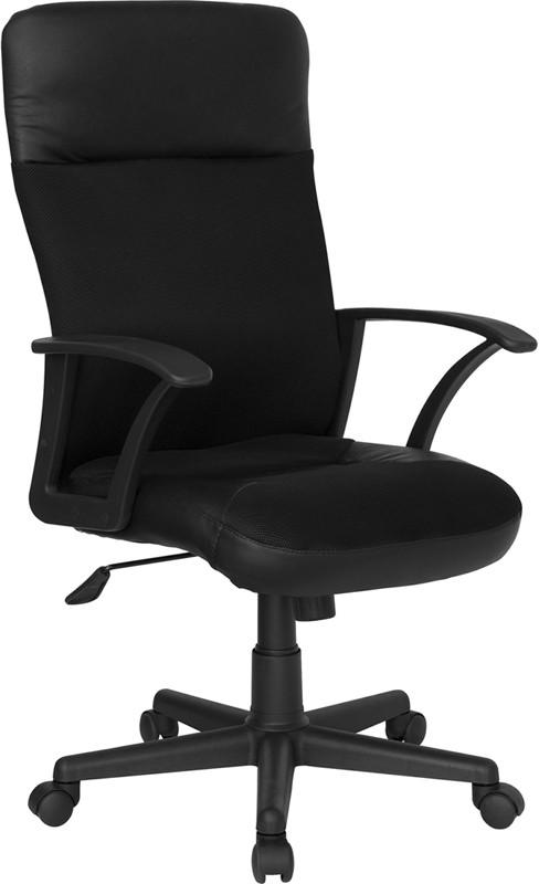 Flash Furniture High Back Black Leather And Mesh Executive Swivel Office Chair