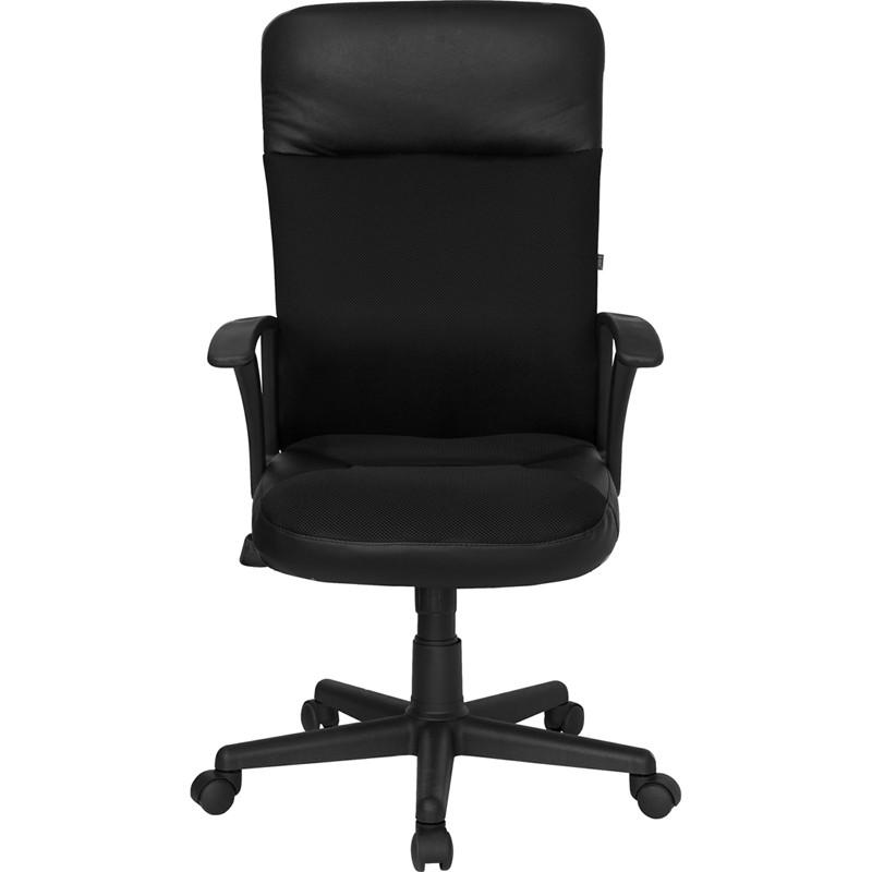 Flash Furniture High Back Black Leather And Mesh Executive Swivel Office Chair