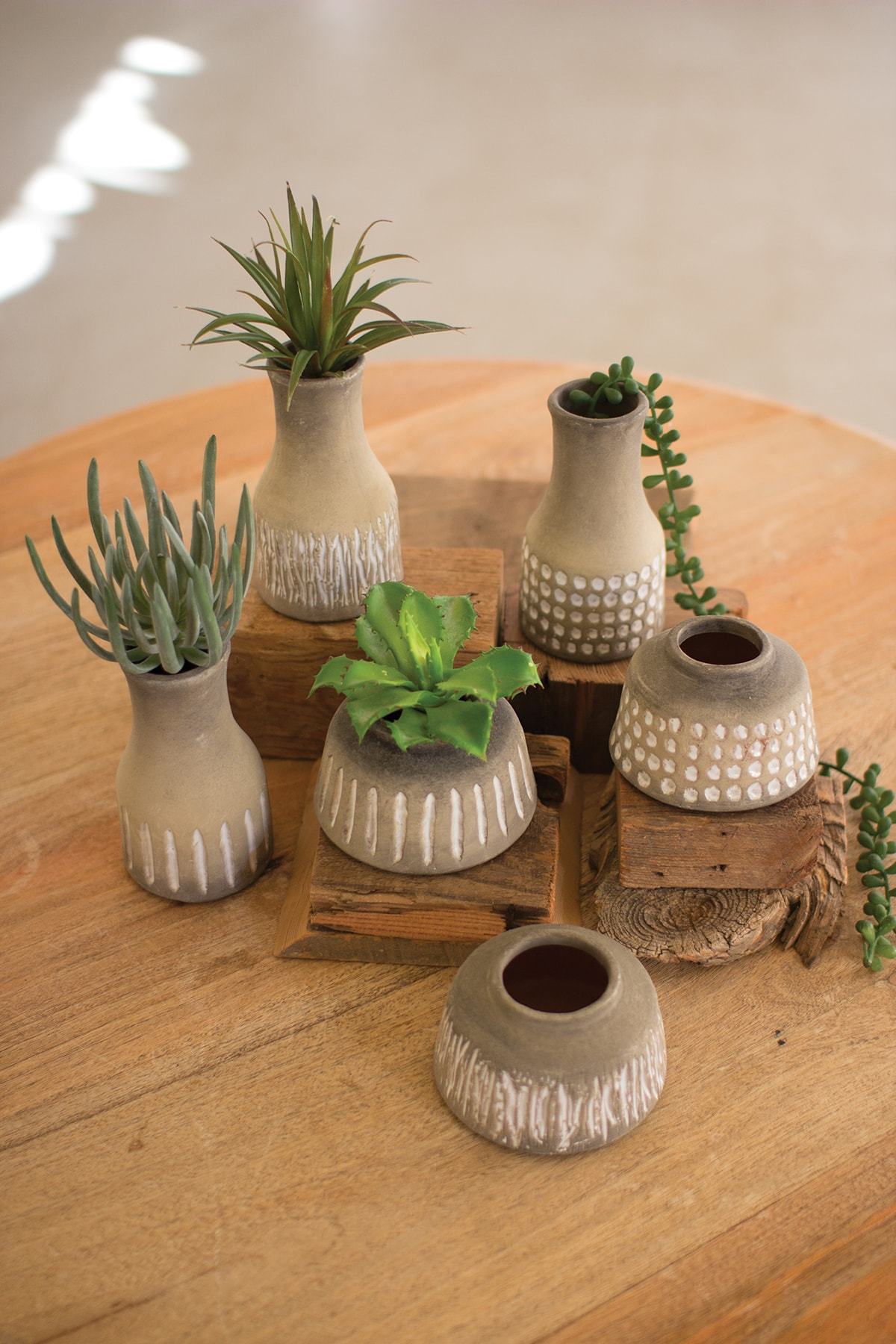 Kalalou Set Of 6 Ceramic Vases