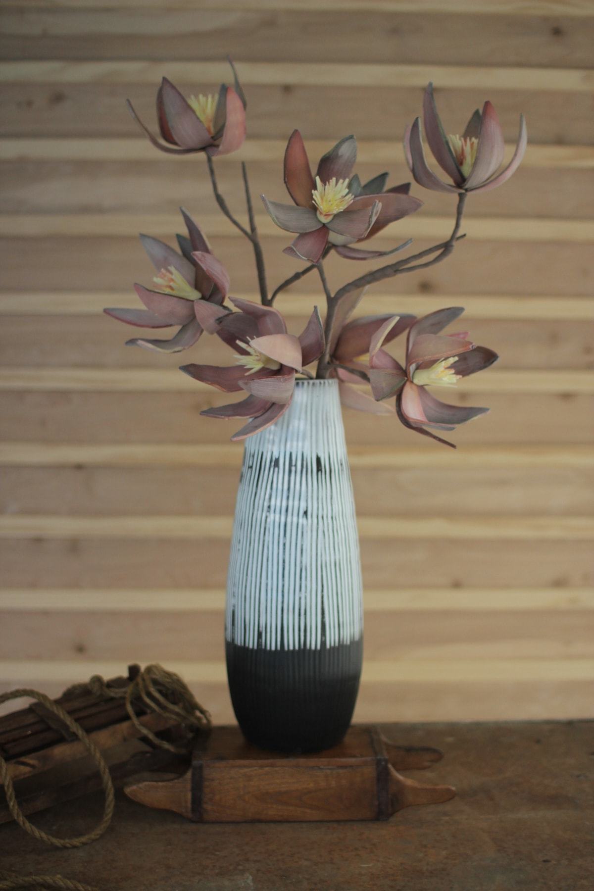 Kalalou Ceramic Dark Brown & White Vases