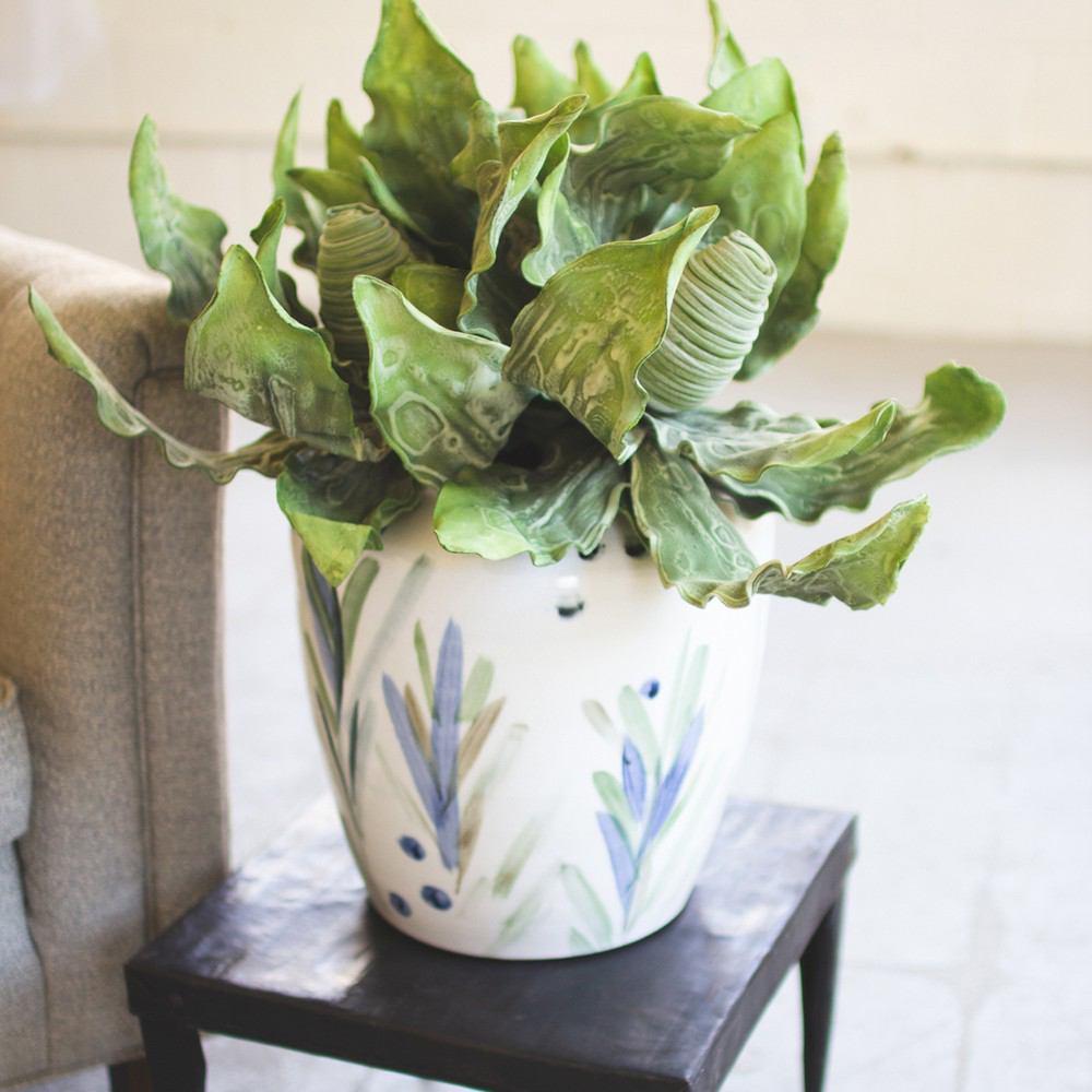 Kalalou Hand Painted Ceramic Vase