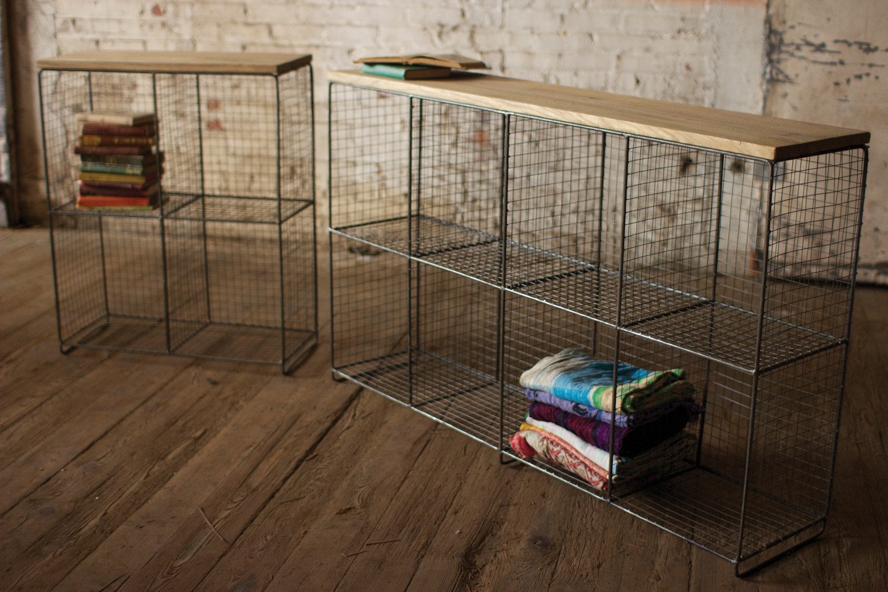 Kalalou Cubby Console With Wooden Top