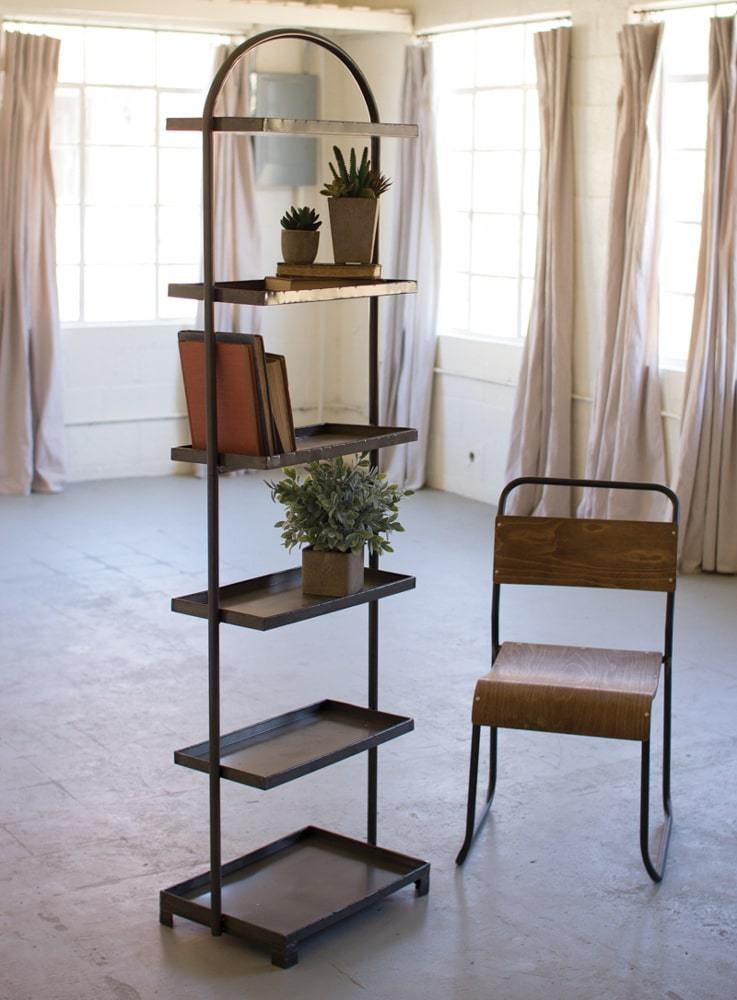 Kalalou Tall Metal Shelving Unit With Six Shelves