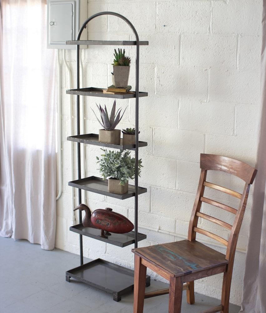Kalalou Tall Metal Shelving Unit With Six Shelves