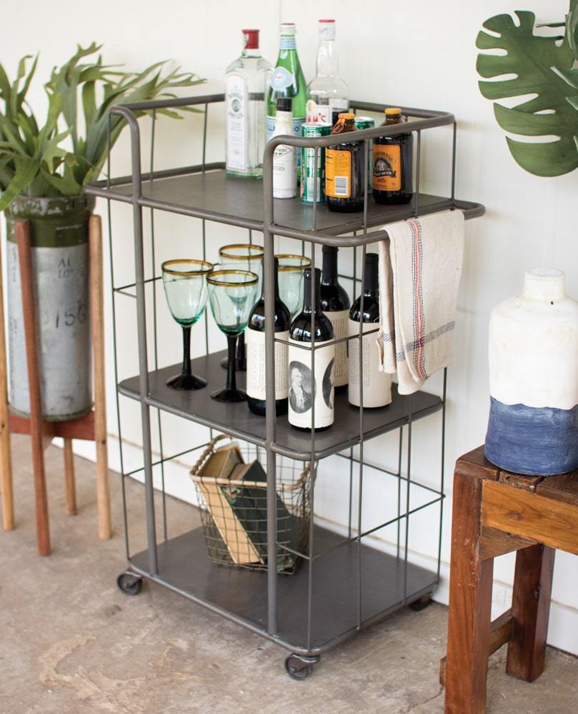 Kalalou Three Tiered Rolling Cart