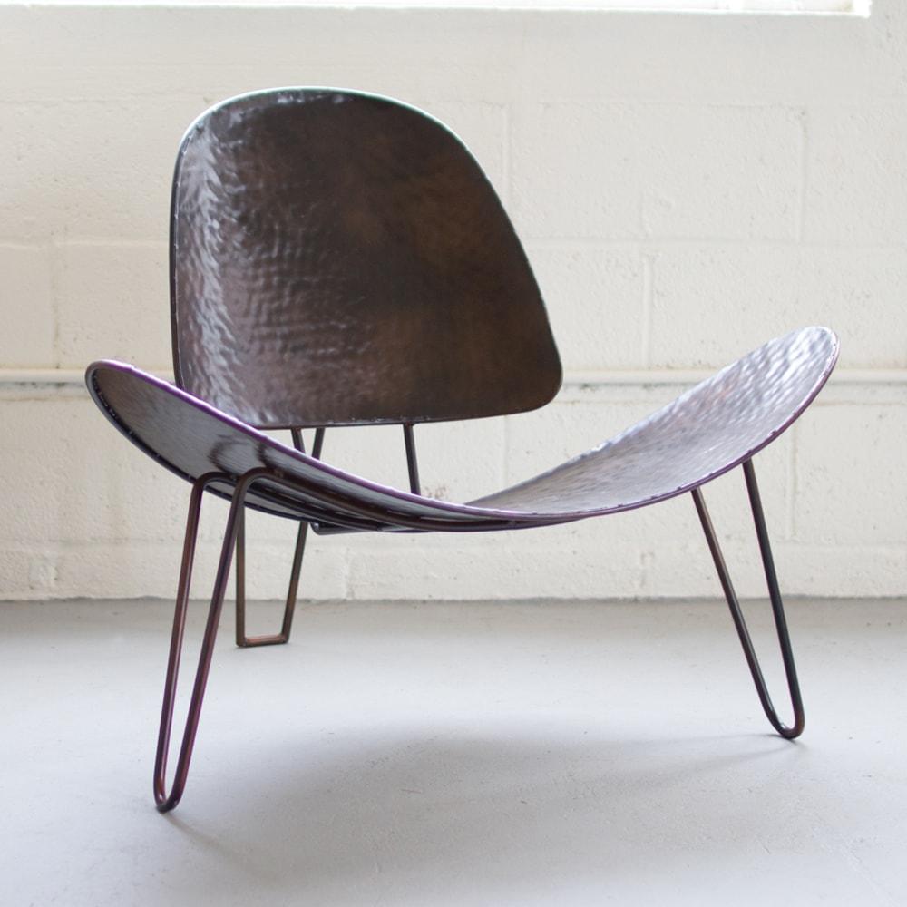 Kalalou Antique Black Metal Smile Chair