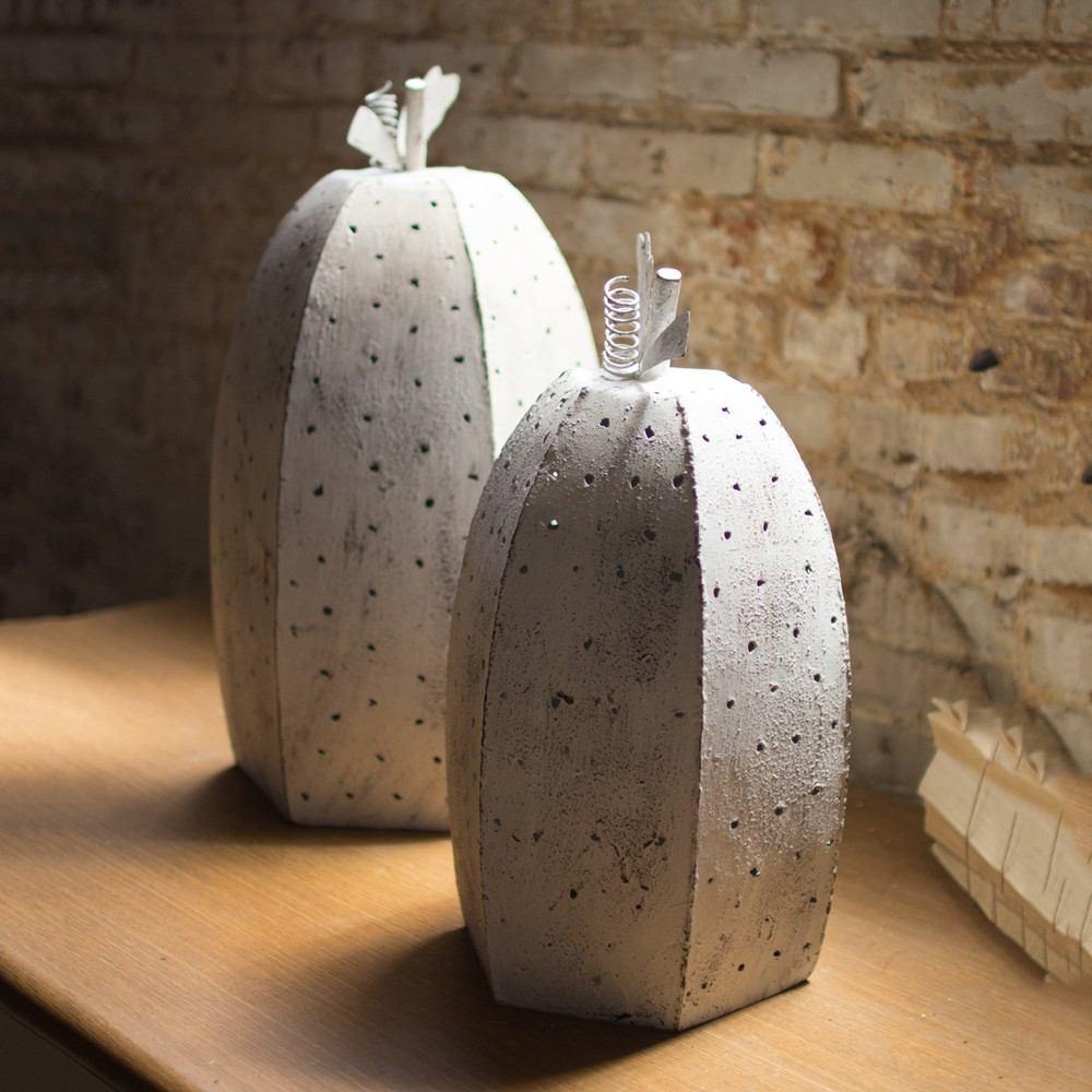 Kalalou Antique White Pumpkins - Set of 2