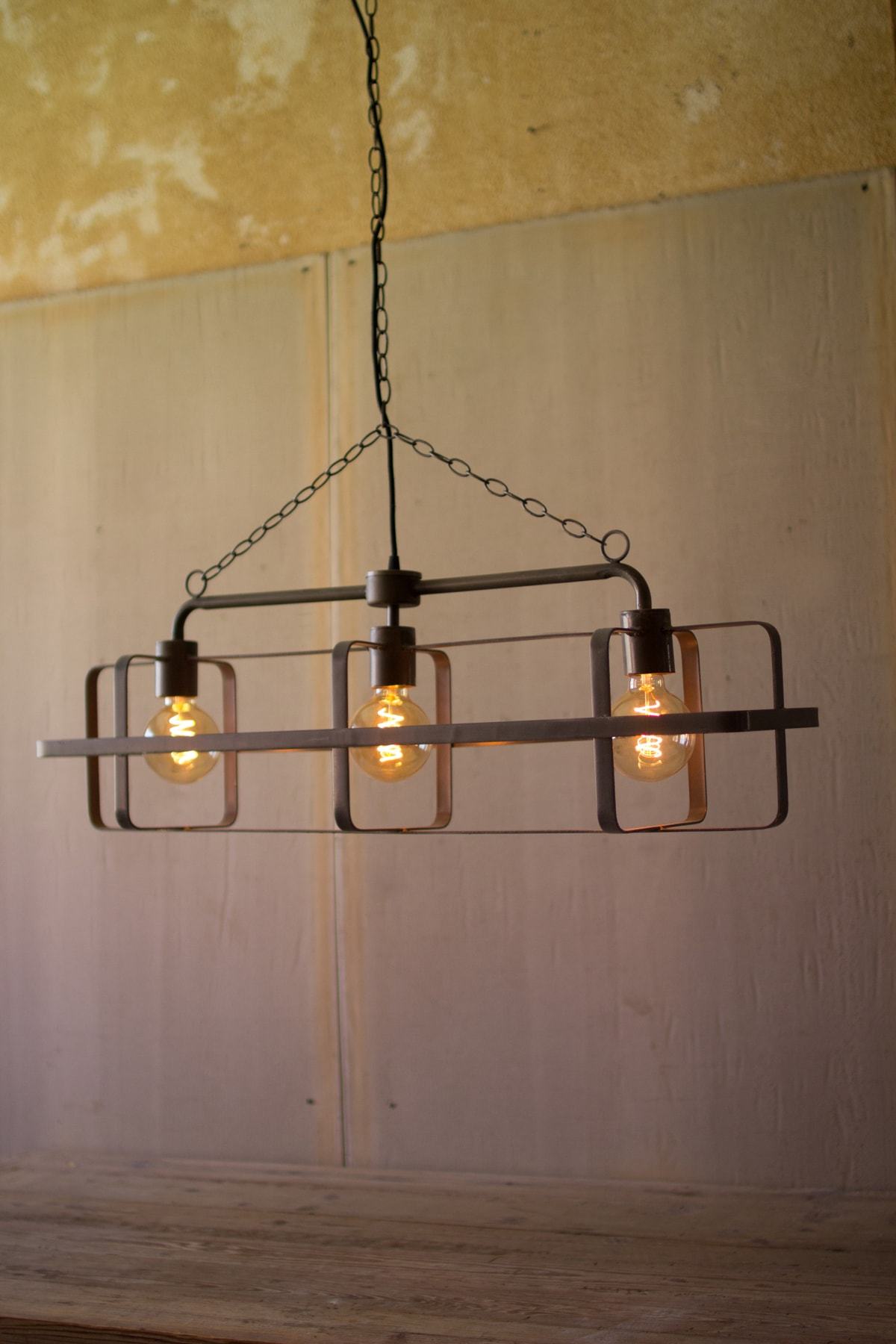 Kalalou Metal Three Light Pendent