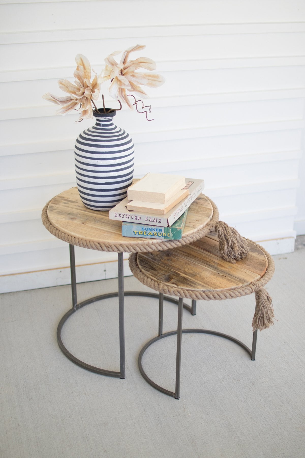 Kalalou Set Of 2 Round Nesting Tables