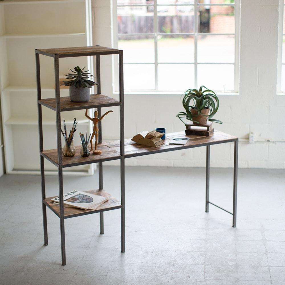 Kalalou Recycled Wood & Metal Work Station