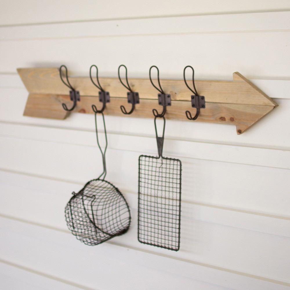 Kalalou Recycled Wood Arrow Coat Rack