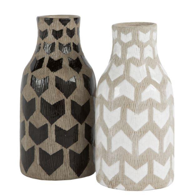 Gold Leaf Design Group Graphic Ceramic Bottle Vases - Set of 3