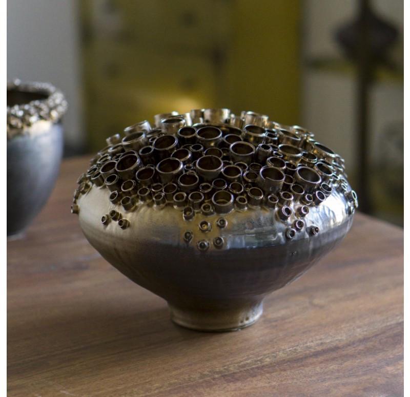 Gold Leaf Design Group Pyrite Sculpture Vase